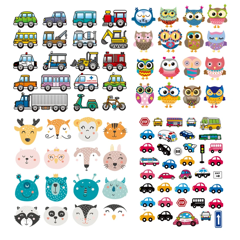 Set Of Patch Iron-on Clothes Cute Animal Cars Clothing Deco New Design Diy Accessory Heat Transfer Washable Badges Patch