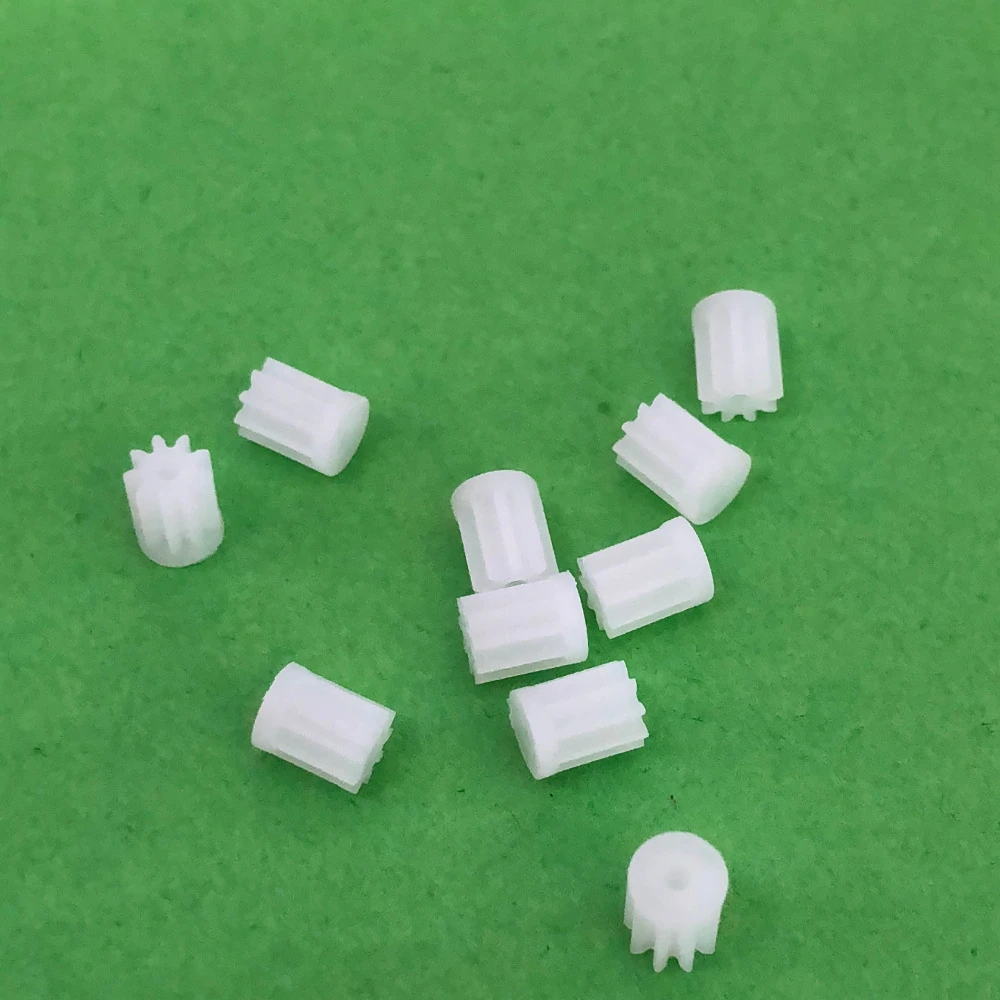 10pcs/lot  K021Y  91A Mini Plastic Motor Shaft Gear Sets 9 Tooth 1mm Hole Diameter DIY Helicopter Robot  High Quality On Sale