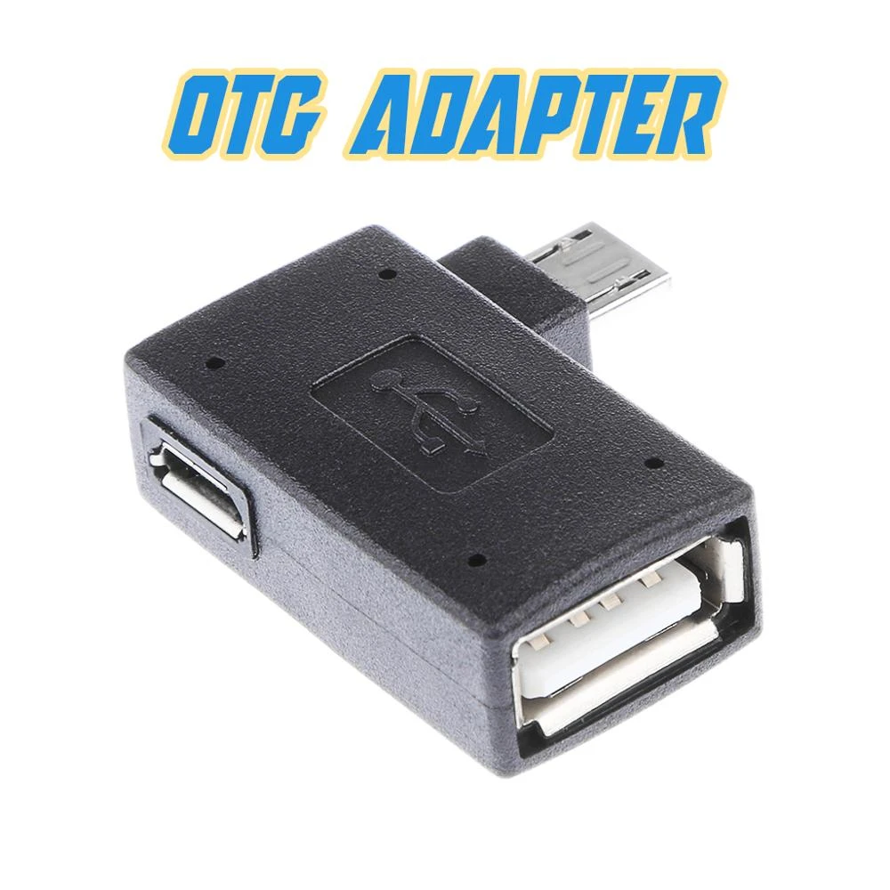 Portable 90 degree Left Angle Micro USB 2.0 OTG Converter Host Adapter USB Power for Android Smartphone For Samsung For Xiaomi