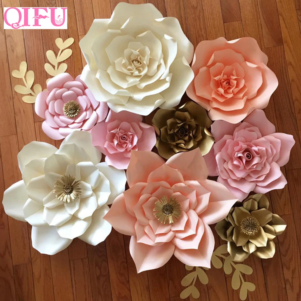 QIFU DIY Paper Flowers Wall Decorations Children Photo Background Artificial Flower For Wedding Favors And Gifts Paper Flowers