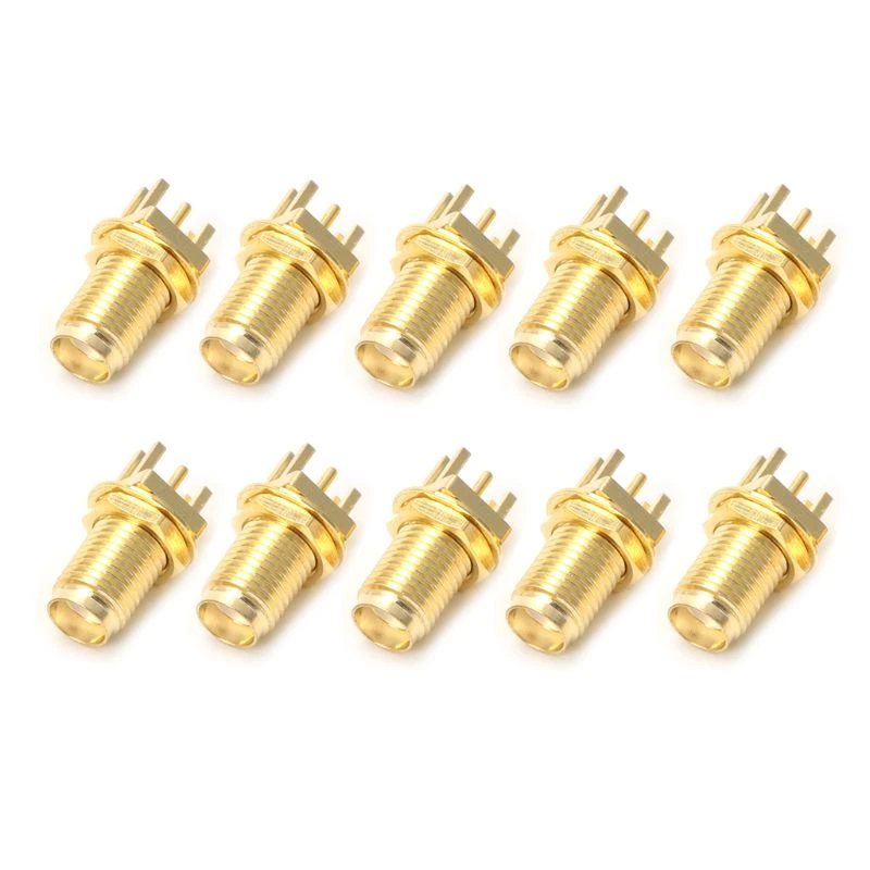 10Pcs/Set End Launch PCB Mount Mount SMA Female Jack Straight RF Connector Adapter