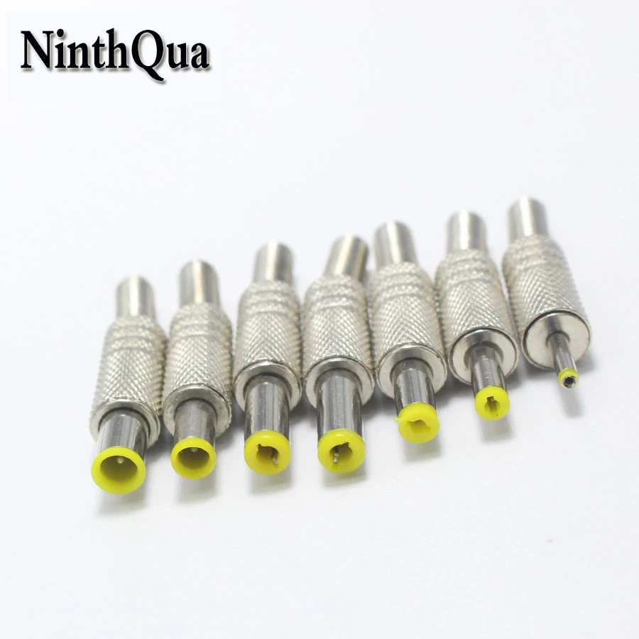 2pcs 5.5x2.5 5.5x2.1 4.8x1.7 4.0x1.7 3.5x1.35 3.5x1.1 2.5x0.7 6.5x4.4 5.0x3.0 mm DC Power Plug Yellow Head DIY Audio Connector