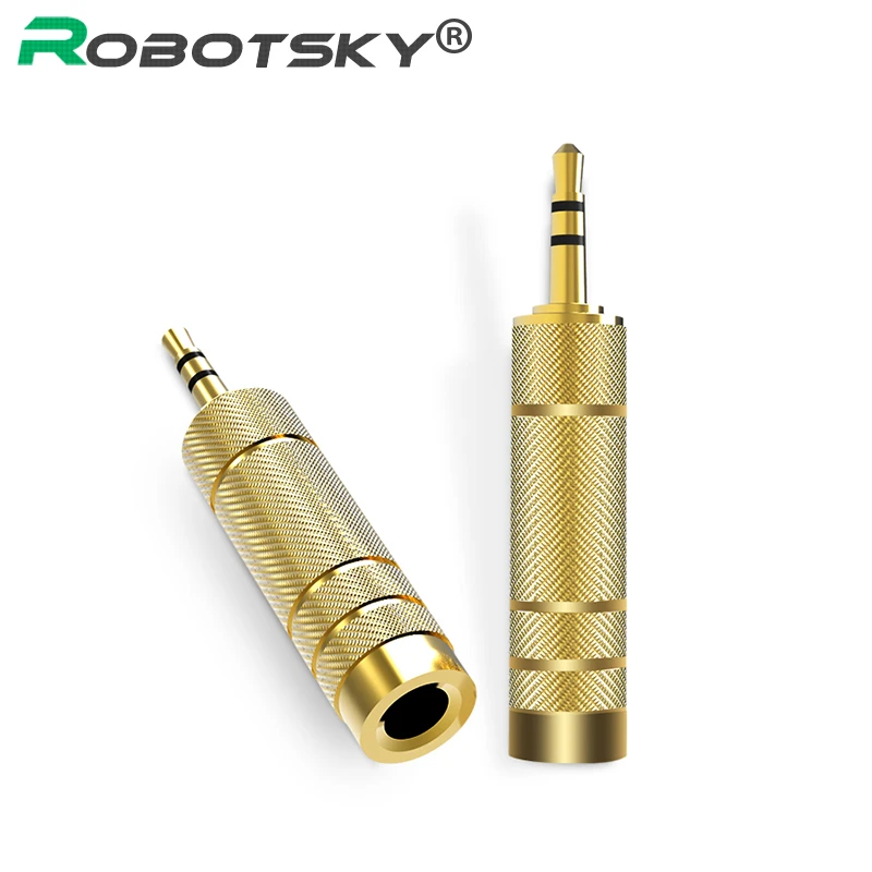 3.5mm Male to 6.5 mm Female Adapter 3.5 plug to 6.35 Jack Stereo Speaker Audio Adapter converter for Mobile Phone PC Notebook