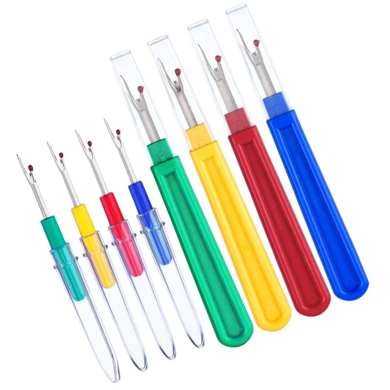 Hot sell 8pcs/set Thread Cutter Seam Ripper Stitch Unpicker Sewing Tool Plastic Handle Craft Tool (4 Large 4 Small) 5BB5567