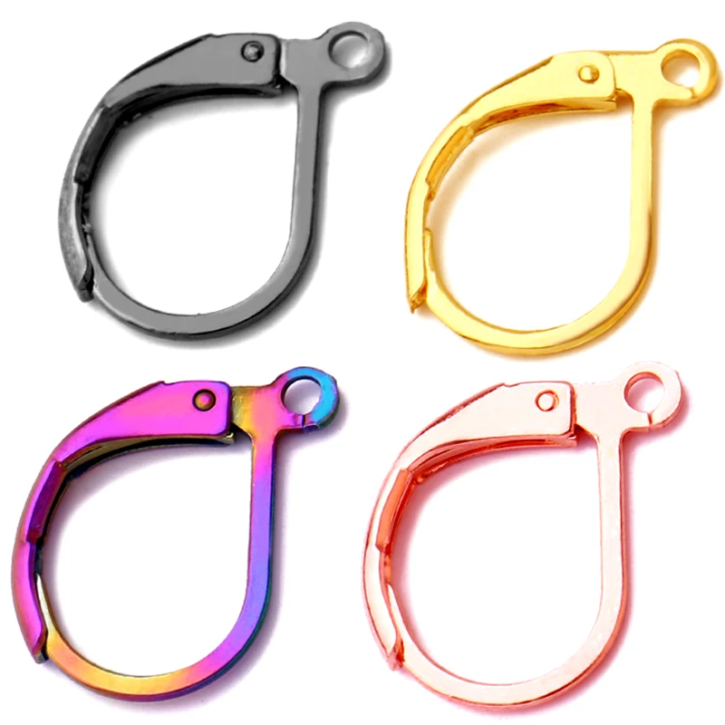 20pcs  Stainless Steel Earring Ear Hook Fashion Woman Jewelry 5 Colors Fish Shape Connector Accessories Findings Components