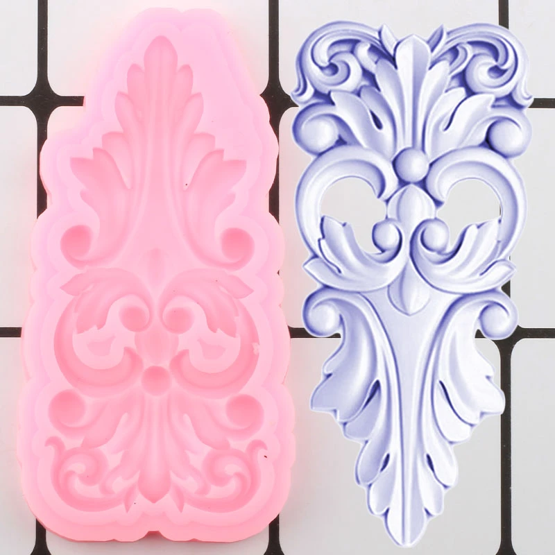 3D Craft Scroll Relief Silicone Mold Leaves Cake Border Fondant Molds DIY Cake Decorating Tools Candy Chocolate Gumpaste Moulds