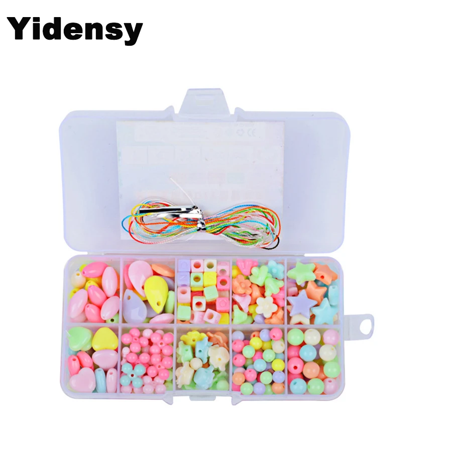 100/200pcs Beads Sets Box Children Creative Beads Loose Spacer Bead Wholesale DIY Jewelry Making Findings Kid Handmade Accessory