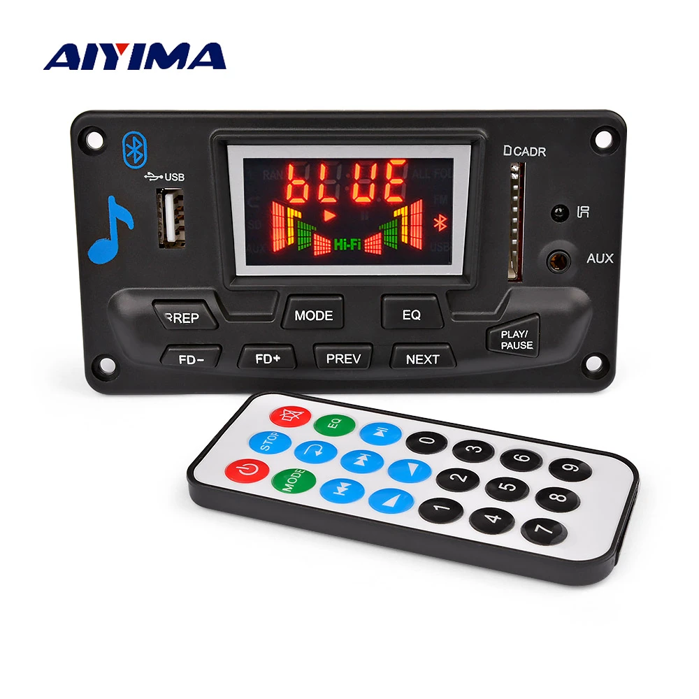 AIYIMA Bluetooth-compatible Multi Function MP3 Lossless APE Decoder Board APP EQ FM Spectrum Display For Amplifiers Home Theater