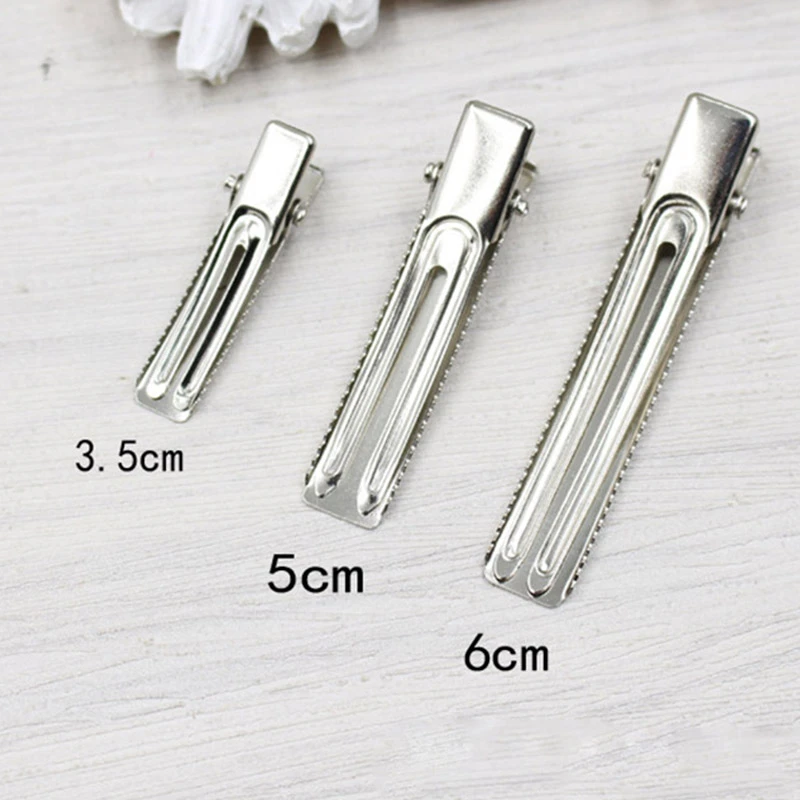 1 pack Wholesale Blank Metal Barrettes Findings 3.5cm 5cm 6cm Metal Hairgrips Charm Hair Accessories DIY Hairwear Making