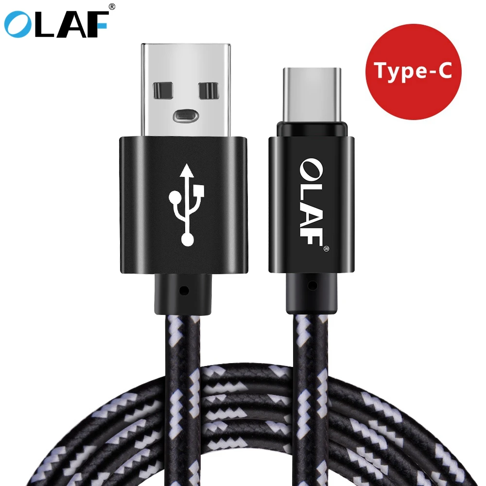 OLAF USB Type C Cable For Xiaomi Redmi Note 7 Mobile Phone Type-C Fast Charging USB-C Cable for Samsung S9 S8 Plus S10 Note 9 8