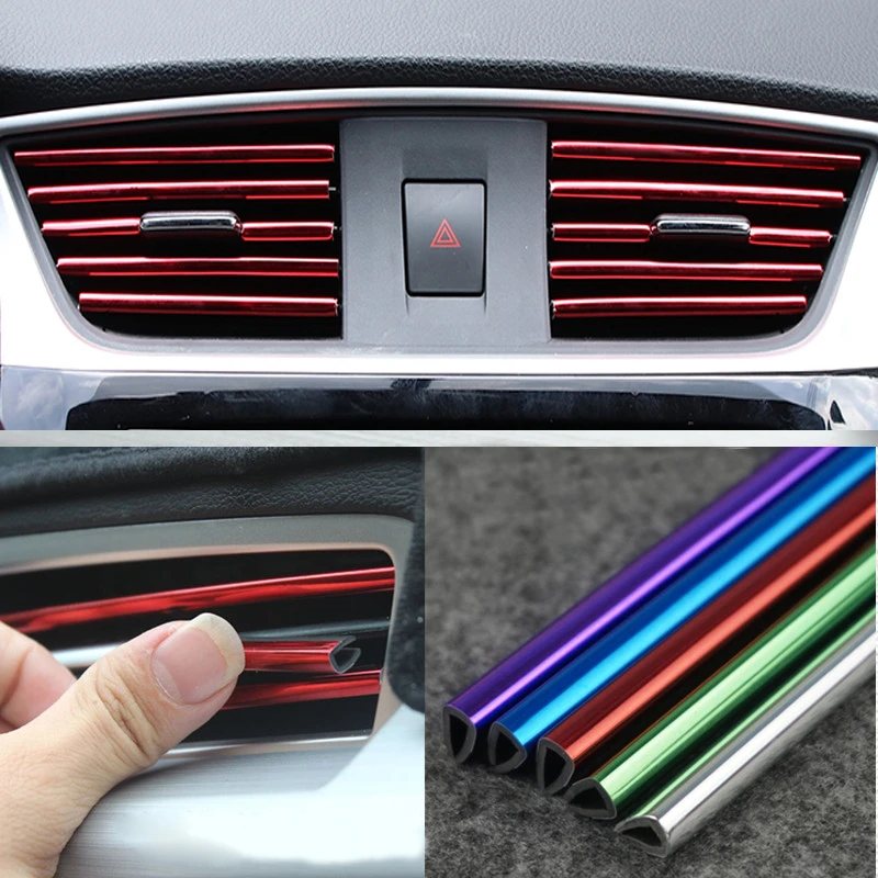 Car Interior Air Conditioner Outlet Vent Grille Chrome Decoration Strip For Volkswagen POLO Golf 5 6 Passat B5 B6 MK5 MK6 Tiguan