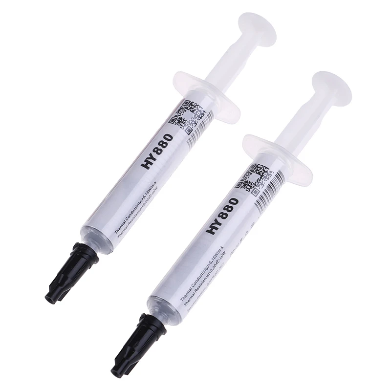 2pcs HY880 Thermal Grease Syringe Compound Paste For CPU VGA LED Chipset PC