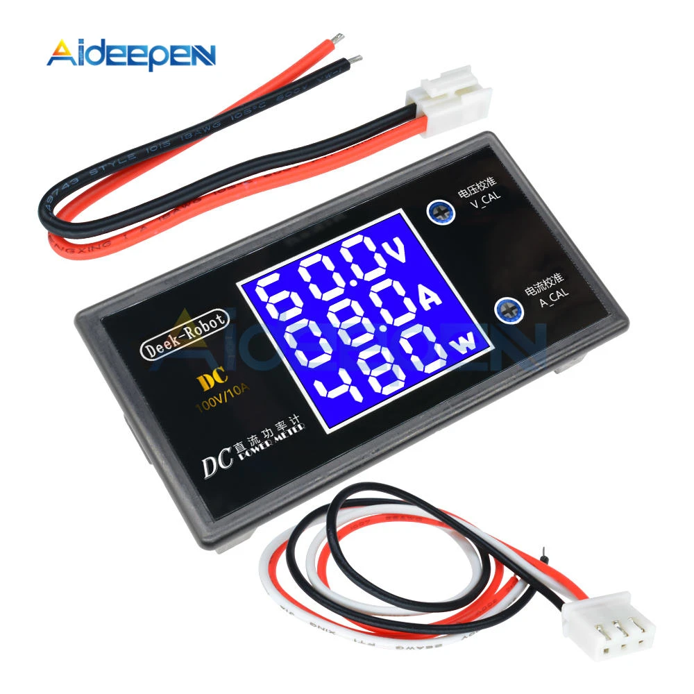 DC 0-100V 10A LCD Display Digital Voltmeter Ammeter Wattmeter Voltage Current Power Meter Volt Detector Tester 12V 24V 36V 1000W