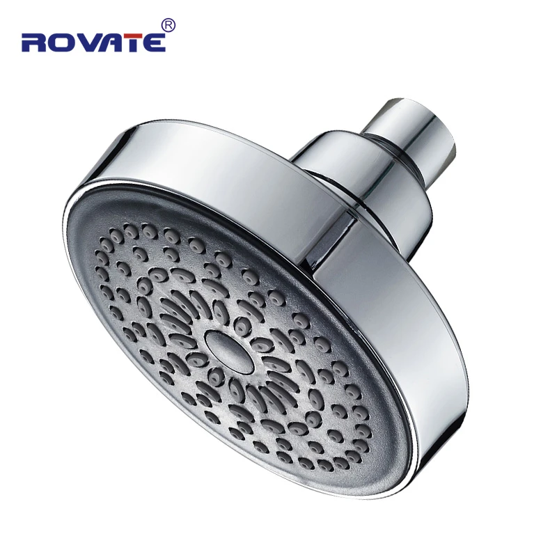 ROVATE Small Shower Head 360Degree Rotation Top Spray  Rain shower ABS Plastic Chrome Finished Water Saving Bathroom Head Shower