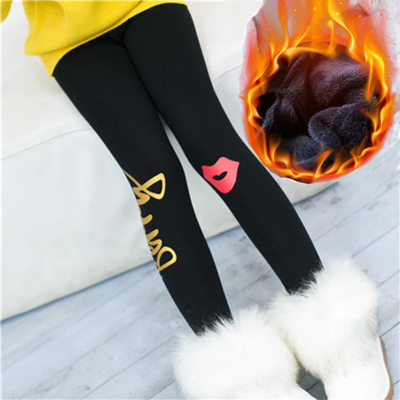 Girls Leggings Pants Winter Thickening Cotton Fleece Children's Warm Long Trousers Kids Casual Clothing Winter Legging Girl