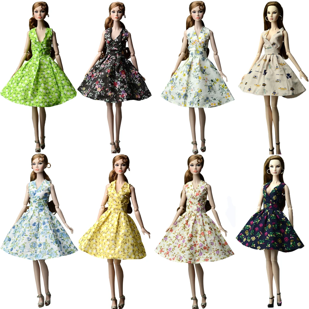 NK 2021 Mix  Doll Dress Fashion Super Model Coat Modern Outfit Daily Wear Skirt  For Barbie Doll Accessories Gift Baby Toys JJ