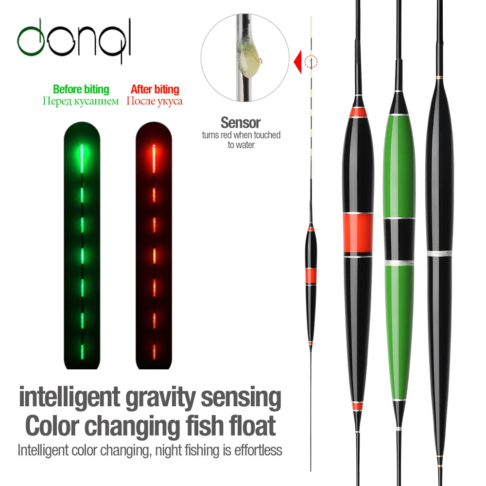 DONQL Smart Fishing Led Light Float Luminous Glowing Float Fish Bite Automatically Remind Electric Fishing Buoy With Batteries