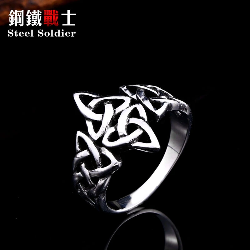 Steel soldier Celtic viking Nordise ring stainless steel popular nature signet women engagement party jewelry