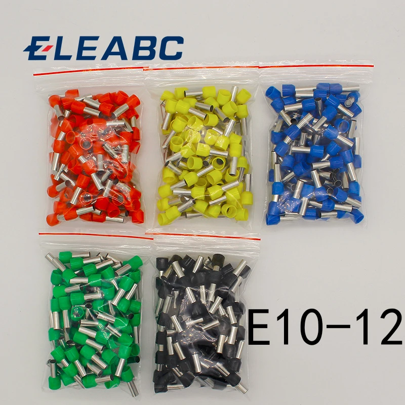 E10-12 Tube insulating Insulated terminals 10MM2 Cable Wire Connector 100PCS/Pack Insulating Crimp Terminal Connector E-