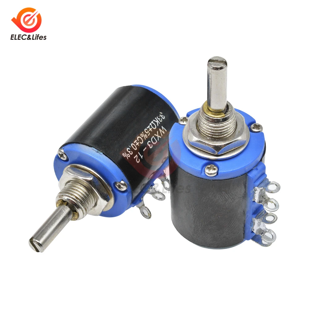 WXD3-12-1W Multiturn Wirewound Potentiometer 1W WXD3-12 100 220 470 1K 3.3K 4.7K 10K 22K 33K 47K Ohm±5% Adjustable Potentiometer