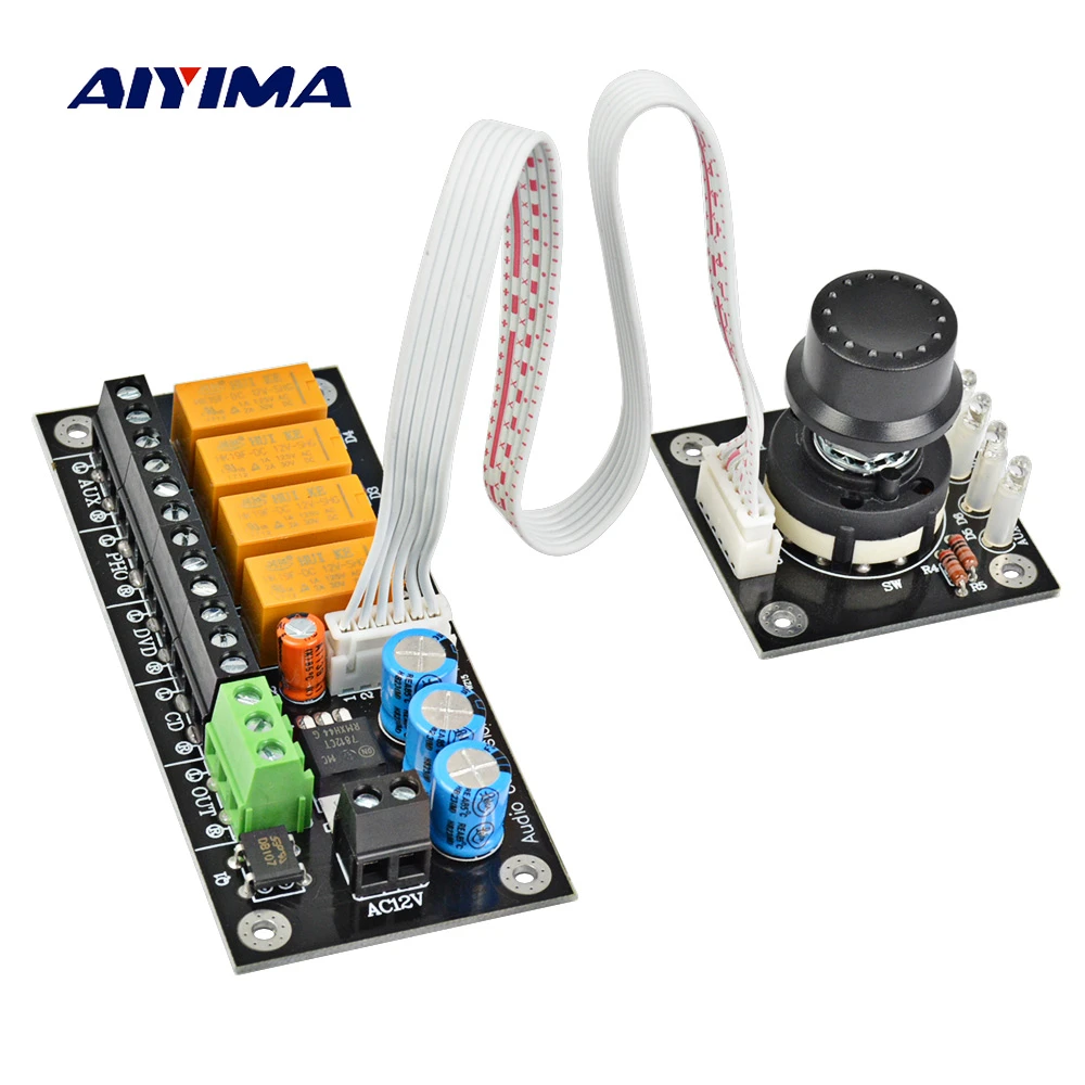 AIYIMA Audio Stereo Two Channel Relay 4 Way Sound Source Selection Audio Switch Input Selection Board
