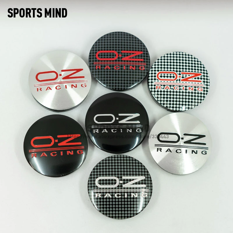 4PCS/lot 7 COLORS 56MM OZ Racing Car Wheel Center Hub Caps Badge Emblem Sticker Decal Wheel Dust-proof covers Badge logo