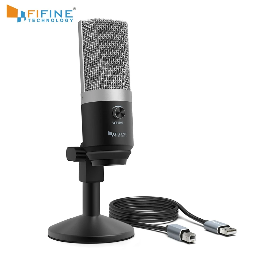 FIFINE USB condenser microphone for computer professional recording MIC for Youtube Skype meeting game one line teaching 670-1