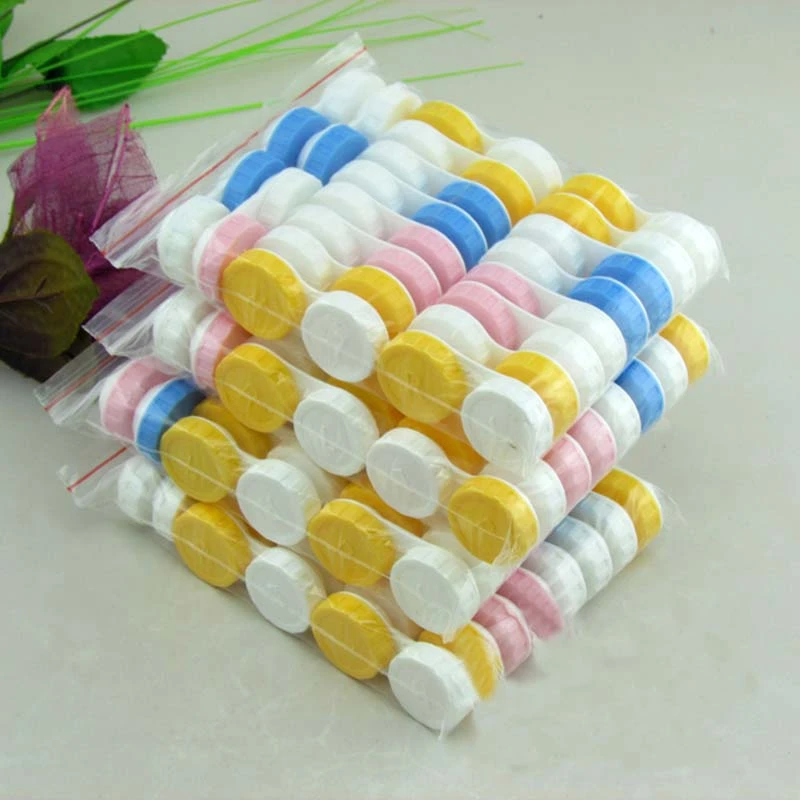 20pcs/lot Simple Contact Lens Case Box Eyewear Accessories Cute Travel Box Container For Lenses Random Color Wholesale