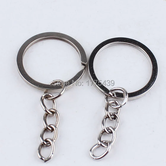 Free Shipping 20pcs/lot Key Ring Key Chain Rhodium Plated 58mm long Round Split keychain wholesale