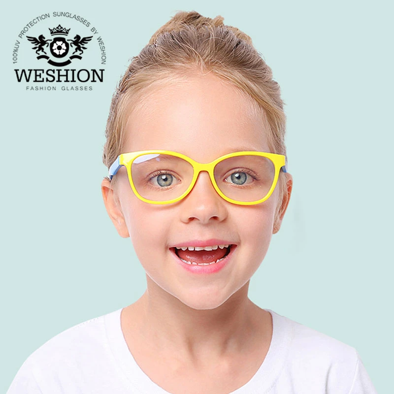 Kids Anti Blue Light Glasses Boys Girls Computer Eyewear Silicone Optic Frame Anti-Reflective Eyeglasses UV400