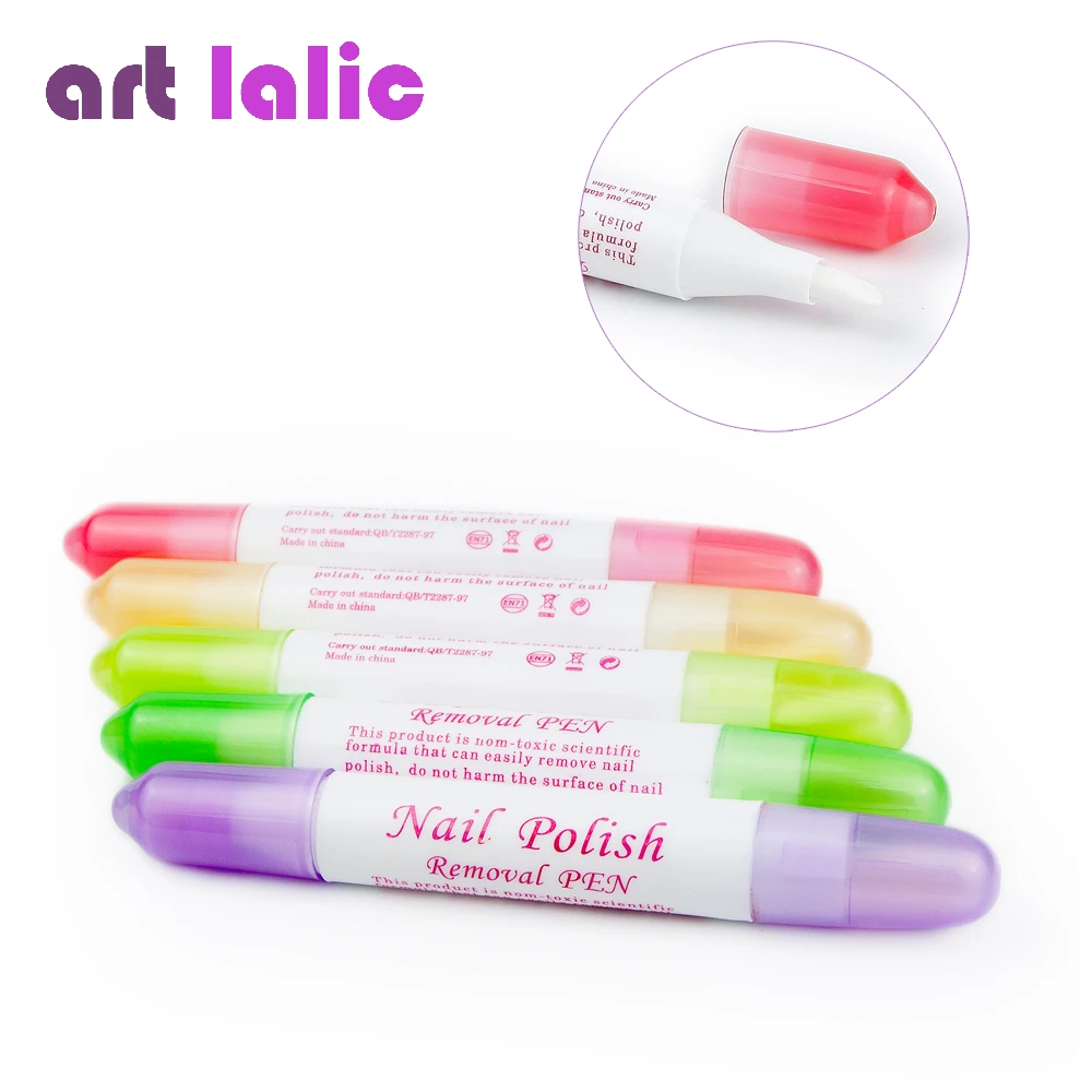 Nail Art Polish Corrector Removal Remover Pen + Replacement Tips Changeable Clean Mistakes Refillable Tools