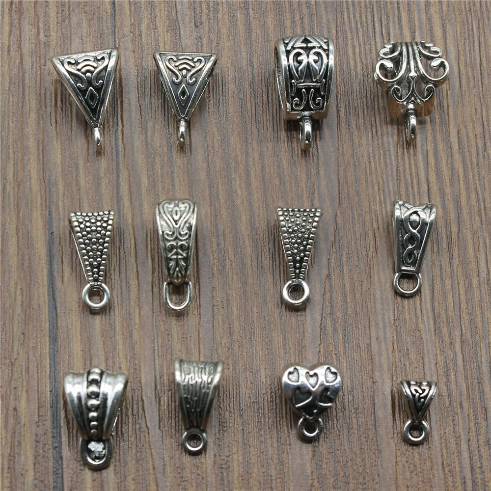 20pcs Connector Charms Bail Beads Antique Silver Color Bail Beads Charms Jewelry Findings DIY Bail Beads Charms Connector