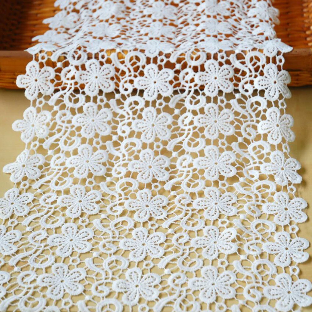 K15334 Extra Wide 30CM Soluble Lace Trim Top Knitting Wedding Embroidered Diy Handmade Patchwork Ribbon Sewing Supplies Crafts