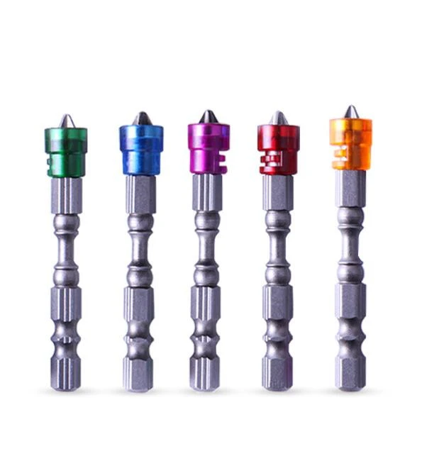 5pcs/lot 65mm cross Screw Driver Set Hex Shank Single Head Power Tools PH2 Magnetic Screwdriver Bit