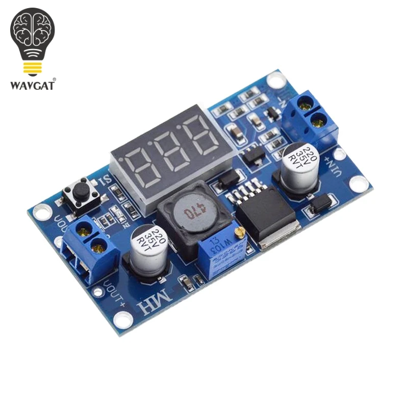 Free Shipping LM2596 BUCK 3A DC-DC Voltage Adjustable Step-Down Power Module + Blue LED Voltmeter WAVGAT