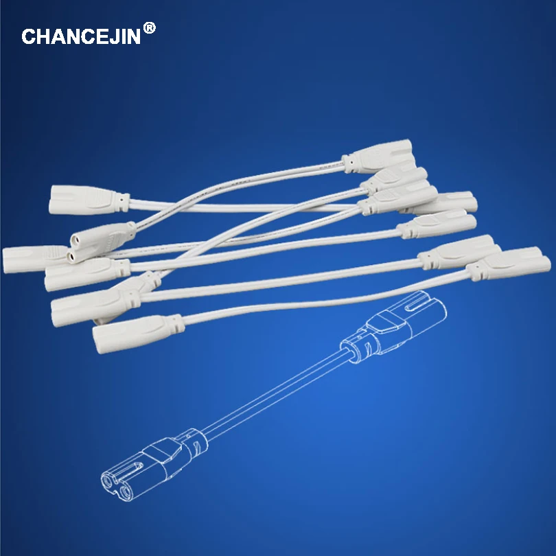 LED tube lamp's connected cord flexiable connecting cable T4 T5 T8 fluorescent tube light connector 20cm 30cm 50cm 100cm length