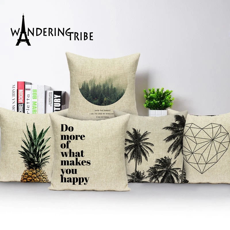 Geometric Cushions Custom Pineapple  Cushion covers Linen Pillow Botanical Throw pillows Outdoor Home Decorative Cushion Cover