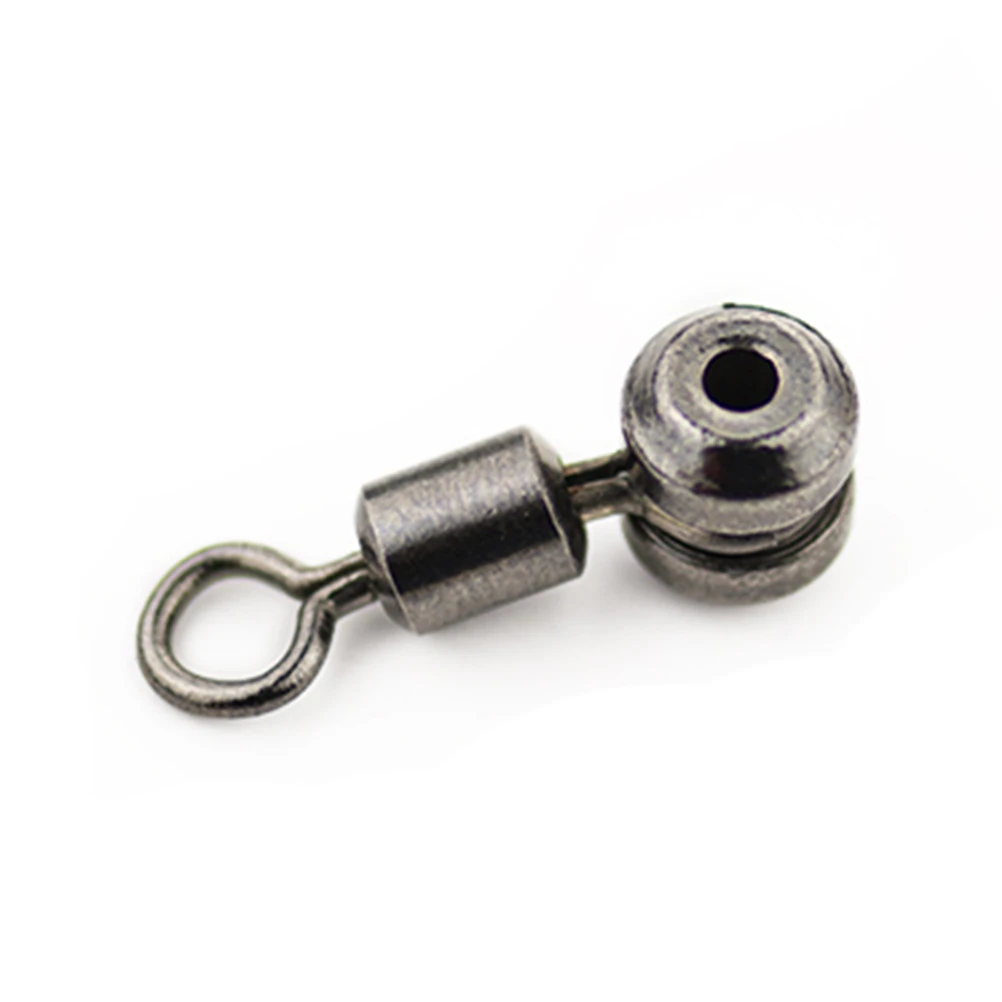 10Pcs/lot Carbon Steel Ball Bearing Barrel Fishing Rolling Swivel Stainless Steel Connector Solid Ring Wholesale