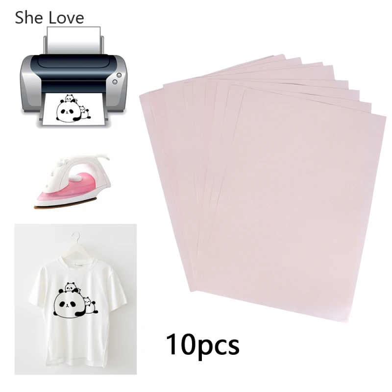 Chzimade 10Pcs/lot A4 Heat Transfer Paper For DIY T Shirt Fabric Painting Iron On Paper Crafts Materials