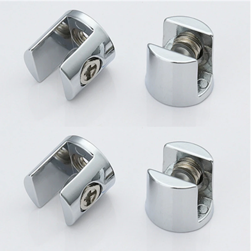 4pcs Glass Clamp Glass Plated Brackets Zinc Alloy Chrome finish Shelf Holder Support Brackets Clamps For 6-8mm/ 8-10mm/ 10-12mm