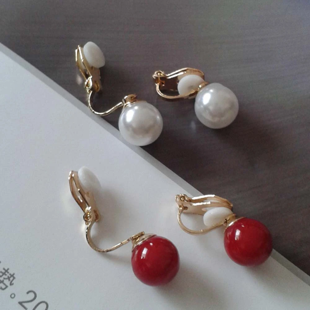 JIOFREE New Arrive Fashion Simple pearl clip on Earrings Non Piercing For Women Elegant Simulated Pearl Jewelry Brincos