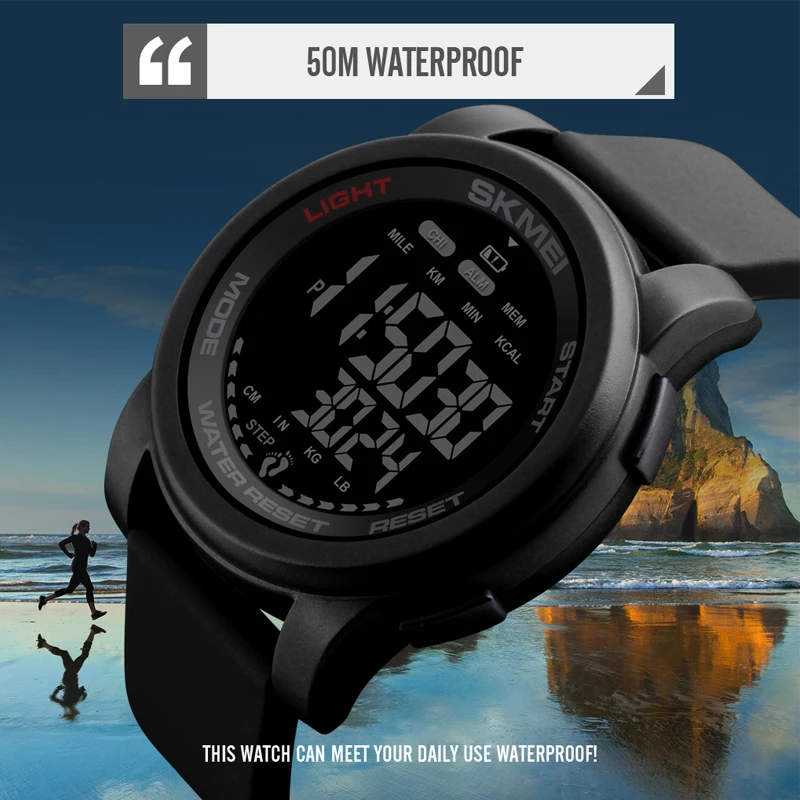 Brand Men Watch Luxury Calorie Pedometer Sport Wristwatch Waterproof Luminous Electronic Bracelet Men's Military Watches SKMEI