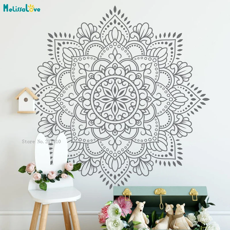 Large Size Mandala Wall Art Sticker Vinyl Decal Home Decoration  Meditation Yoga Art Bohemian Removable Décor YT3960