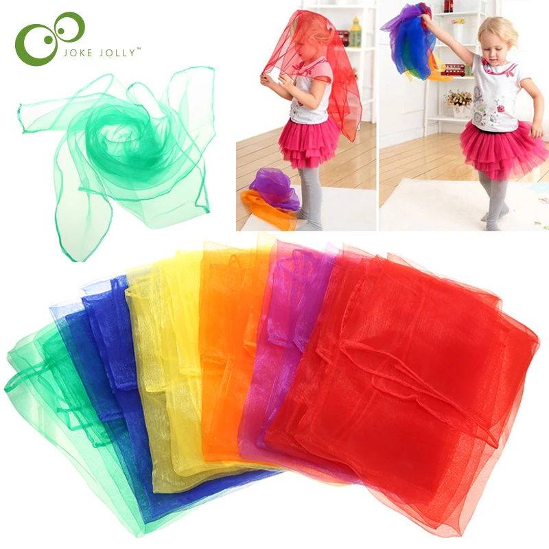 Practical 6 colors Gymnastics Scarves For Outdoor Game Toys Dancing And Juggling Towels Candy Colored Gym Towel Dance Gauze