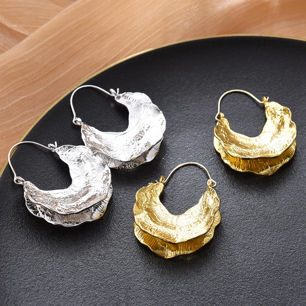 Ztech New ZA Vintage Irregular Earrings for Women Punk Style Metal Gold Color Drop Earring Statement Jewelry Gifts Wholesale