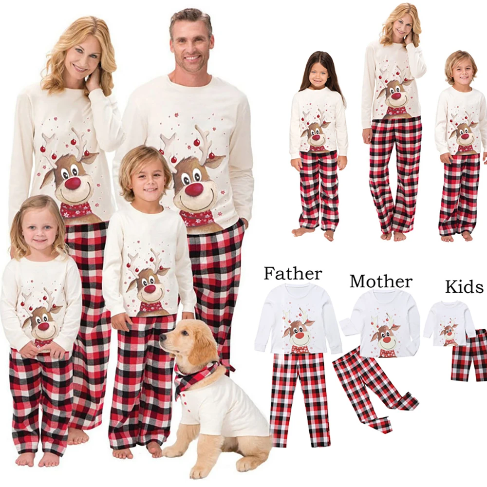 Family Christmas Pajamas Matching 2021 Mother Kids baby Pyjamas Clothes Set Look Sleepwear Mother And Daughter Father Son Outfit