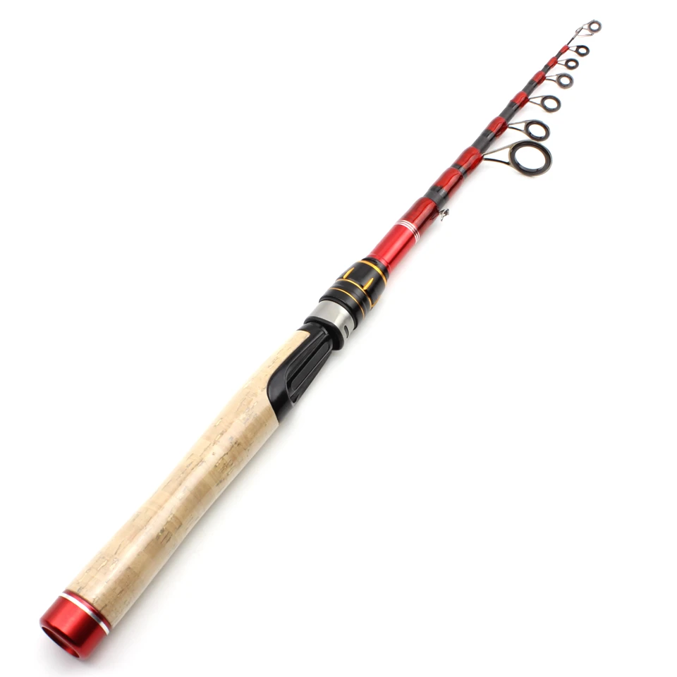 NEW 1.6m 1.8m 2.1m 2.4m 2.7m lure rod Carbon Fishing Rod Telescopic wooden handle Spinning Fishing Rod Travel Fishing Tackle