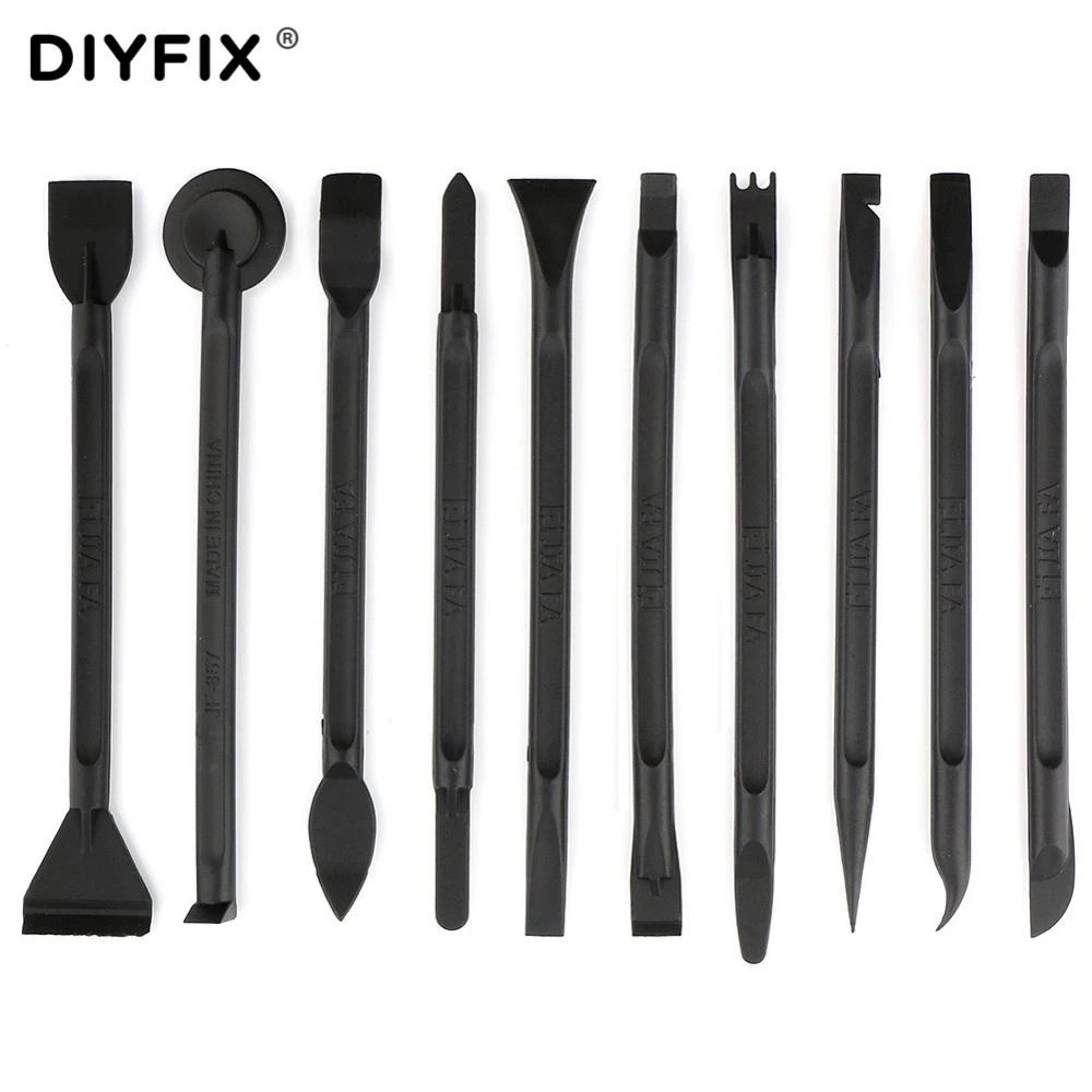DIYFIX 10Pcs Plastic Crowbar Pry Tool For iPhone Samsung Huawei Mobile Phone Screen Disassembly Spudger Opening Tools Repair Kit