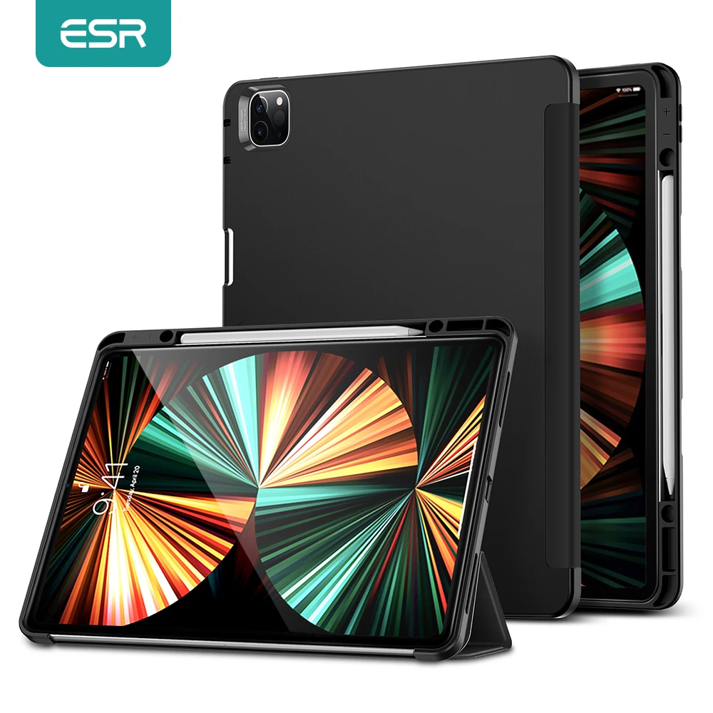 ESR for iPad Case with Pencil Holder for iPad Pro 11 12.9 2021 2020 Smart Case for iPad 9th 8th 7th Back Cover for iPad Air 4
