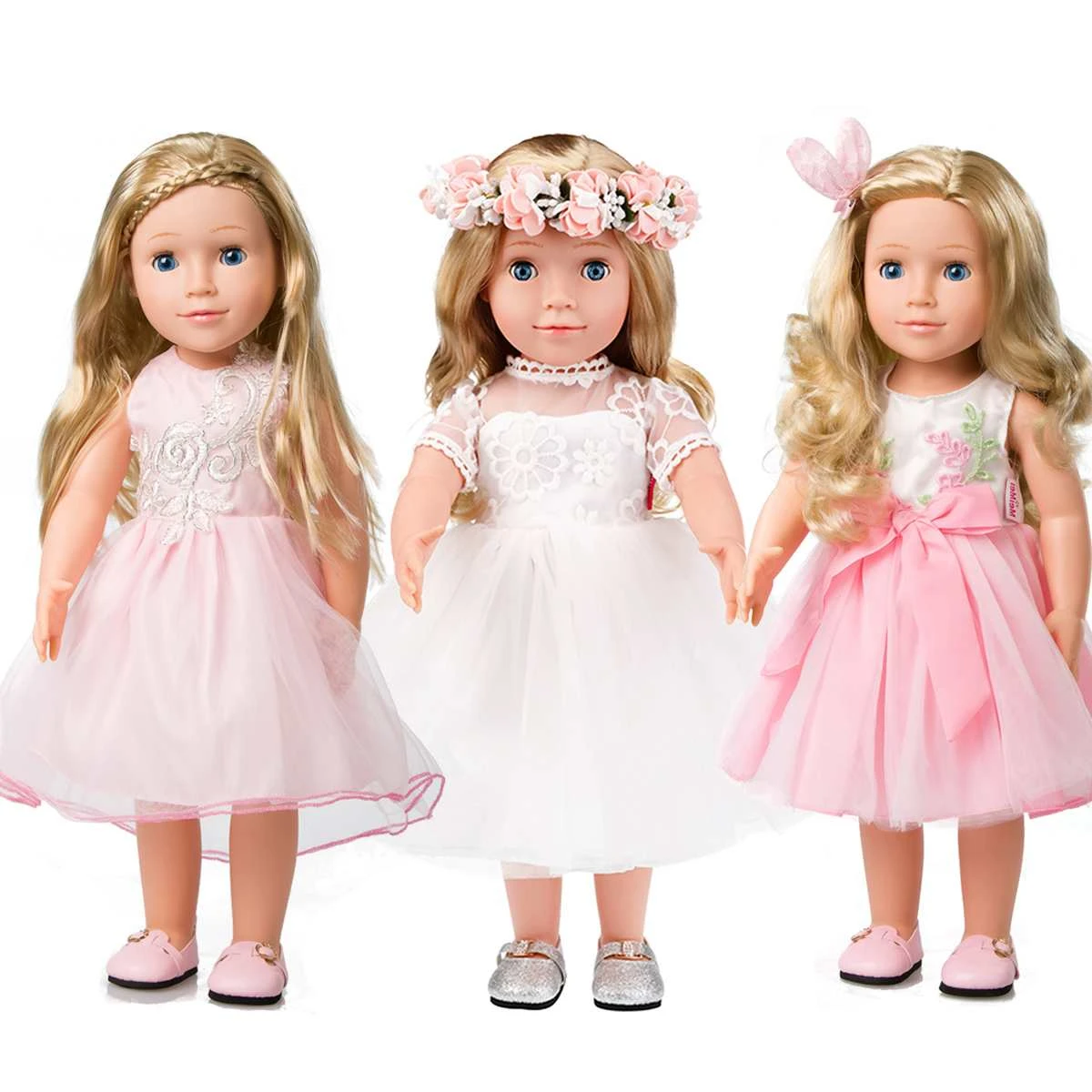 18Inch Full Body Vinyl Baby Dolls 45cm Toddler Baby Dolls Doll Christmas Birthday Gift For Kids Girls